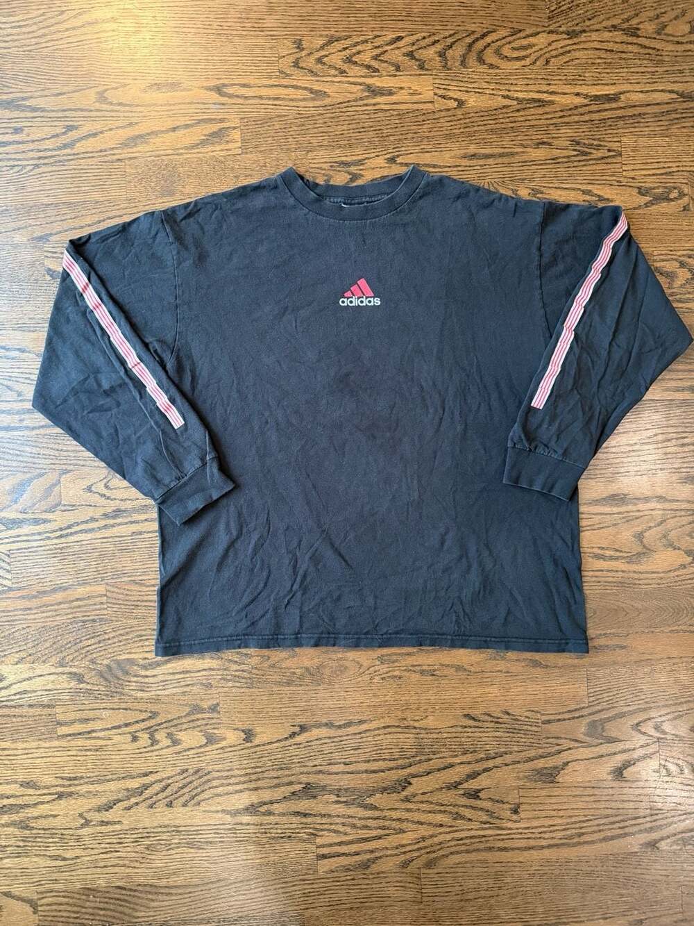 Vintage Adidas Long Sleeve T-Shirt Size XL Black